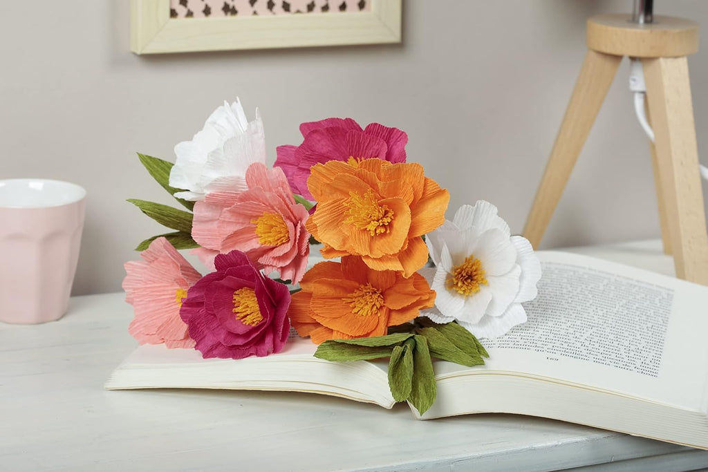 97705C Kit Crepon Florist DIY Bouquet of Flowers Paper Crepe Floral Adhesive Tape Step by Step Included Creative - leisure Arts & Crafts, medium