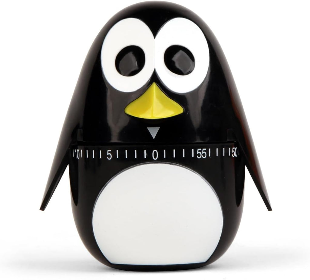 KIKKERLAND Penguin Kitchen Timer, Black-white