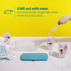 Ice Cube Tray with Lid Dispenser & Storage - Reusable BPA Free Easy Press Release 48 Ice Cube Moulds - 2 Tray with Dispenser, Ice Bucket & Scoop