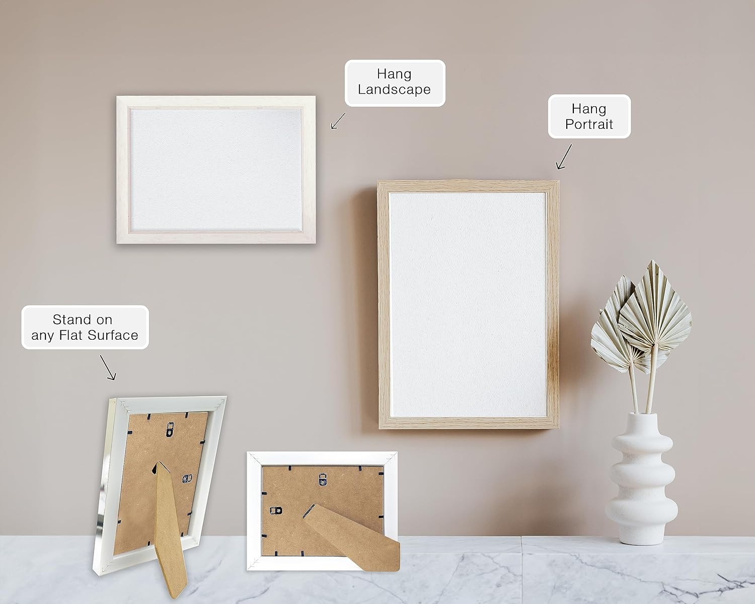 British Made Picture / Photo Frame to fit 8"x8" (20.32cm x 20.32cm) with Lime Oak Wood Effect Frame Secondary image