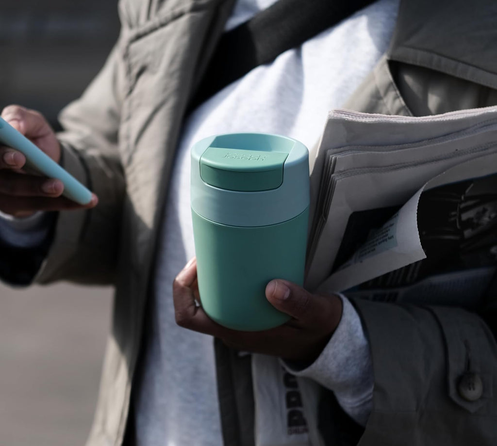 Sipp Travel mug, Hygienic, Leakproof reusable mug, Coffee & Tea Cup with Lid - 340 ml (12 fl. oz) - Green