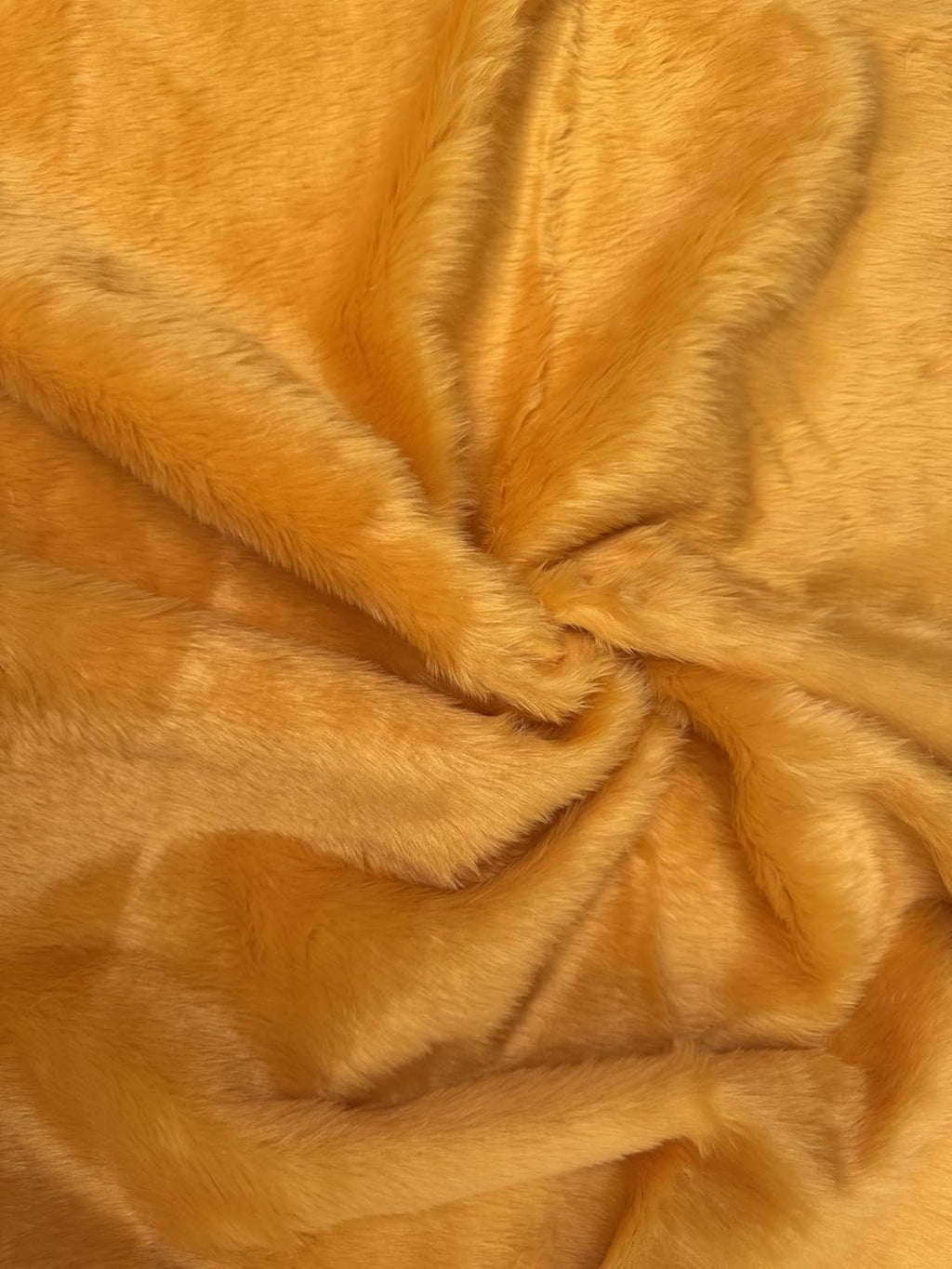 Plain Fun Faux Fur Fabric Material Bright Gold, 1Mtr - 150cmx100cm