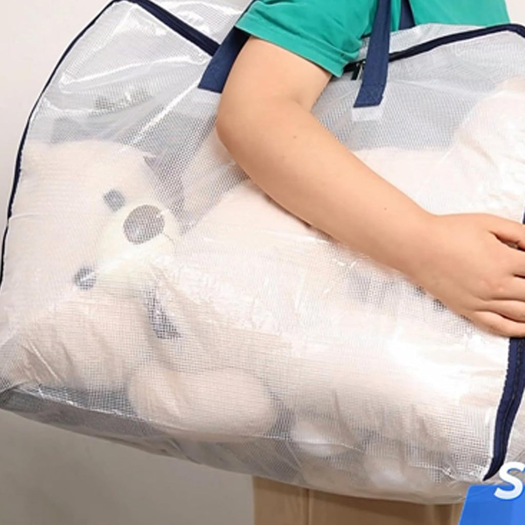 4 Pack Clear Storage Bags with Zip, 75L Moving Bags Clothes Storage Bags Moving Totes Packing Bags for Moving Clothes Bedding Duvet Pillow Blanket Toys Storage Wrapping Paper Storage