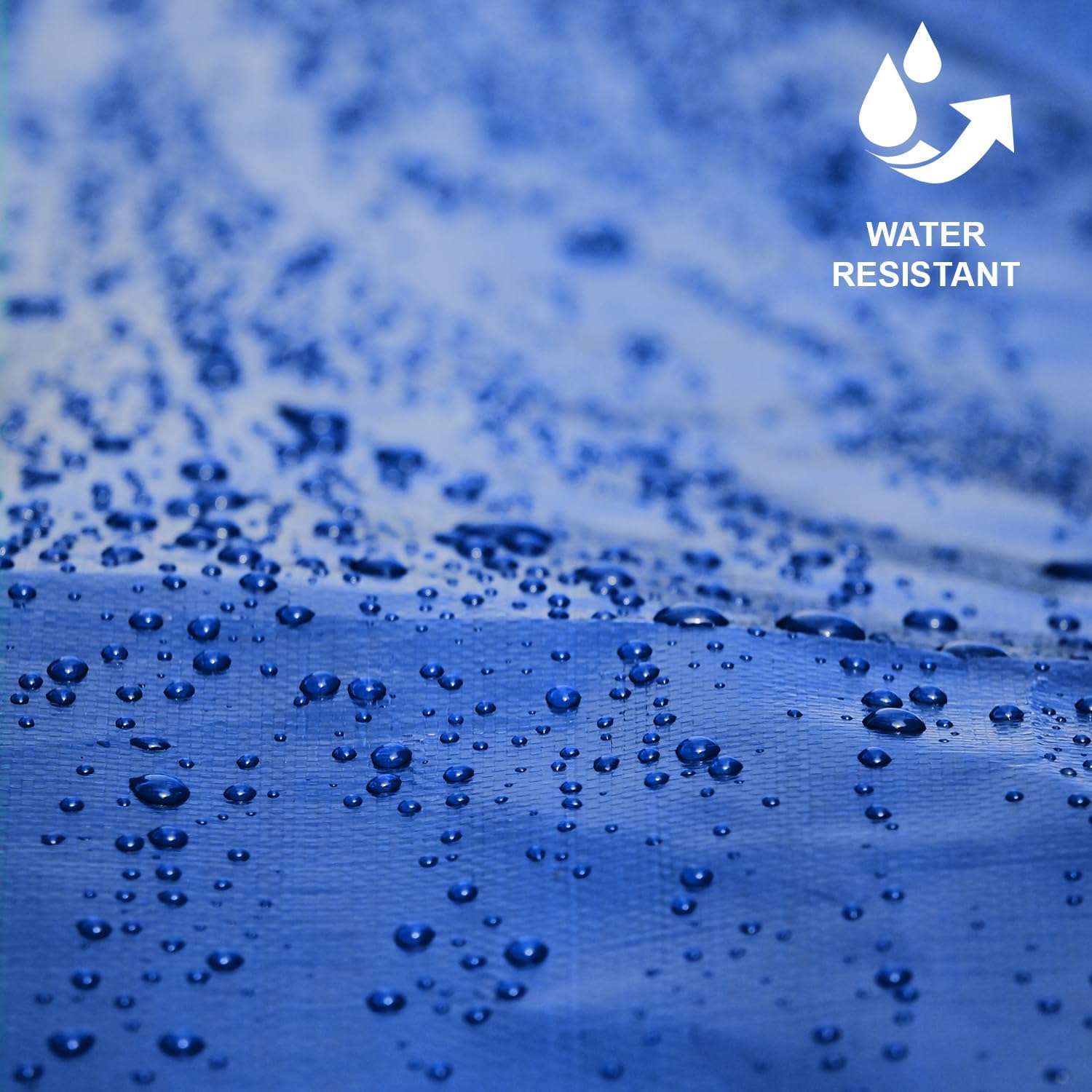 Tarpaulin 3m x 4m Water-resistant Tarp Large Camping Cover Sheet – Multipurpose Groundsheet with UV Protection, Weatherproof & Frost-Resistant – Reinforced Eyelets - Blue