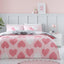 Reversible Double Duvet Set, Pink Duvet Cover (200x200 cm), Love Heart Bedding & linen, Breathable Bed Cover Set, Washable