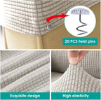 Armrest Chair Covers, Set of 4 Stretch Armrest Chair Anti-Slip Furniture Protector Slipcovers Chair Sofa Couch Protector Stretch Fit for Armchairs Sofa Couches Recliner (Lvory)