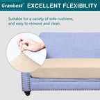 Premium Water-Repellent Sofa Seat Cushion Covers High Stretch Jacquard Fabric Couch Seat Slipcover Protector for 2 seater sofa (2 seater, Beige)