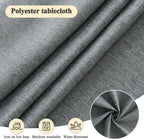 AooHome Tablecloth Round Φ120cm Grey, Wipe Clean Tablecloths Washable Polyester Faux Linen Tablecloth Water-repellent with Lotus-effect, Durable Scratch Resistant for Dining room, Balcony, Garden