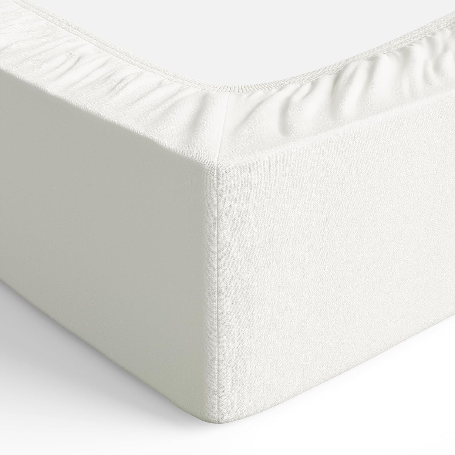 Bedding Soft Microfibre Super King Fitted Sheet with 12 inch (30 cm) Deep Pocket, 180 x 200 cm, Cream