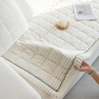 New Thick Sofa Covers Washable - Soft Corduroy Universal Sofa Cover 2 3 4 Seater, Non-Slip Couch Cover, Couch Seat Covers Sofa Slipcovers Furniture Protector for Living Room (White, 70x180cm)