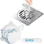 (25 Pack) Disposable Drain Cover & Drain Snake Stickers - 9cm Round Shower Drain Cover & Hair Catcher for Shower Drain - Perfect for Bath & Kitchen - Mesh Stops Human & Pet Hair