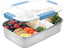 Stainless Steel Bento Lunch Box, 3 Compartments, Blue, 1300ml
