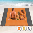 Beach Blanket Picnic Blanket, Extra Large 250 x 200cm Sandproof Waterproof Beach Mat with 4 Stakes for 5-8 Adults, Summer Essentials Outdoor Blanket for Travel Camping Hiking Picnic (Pink)