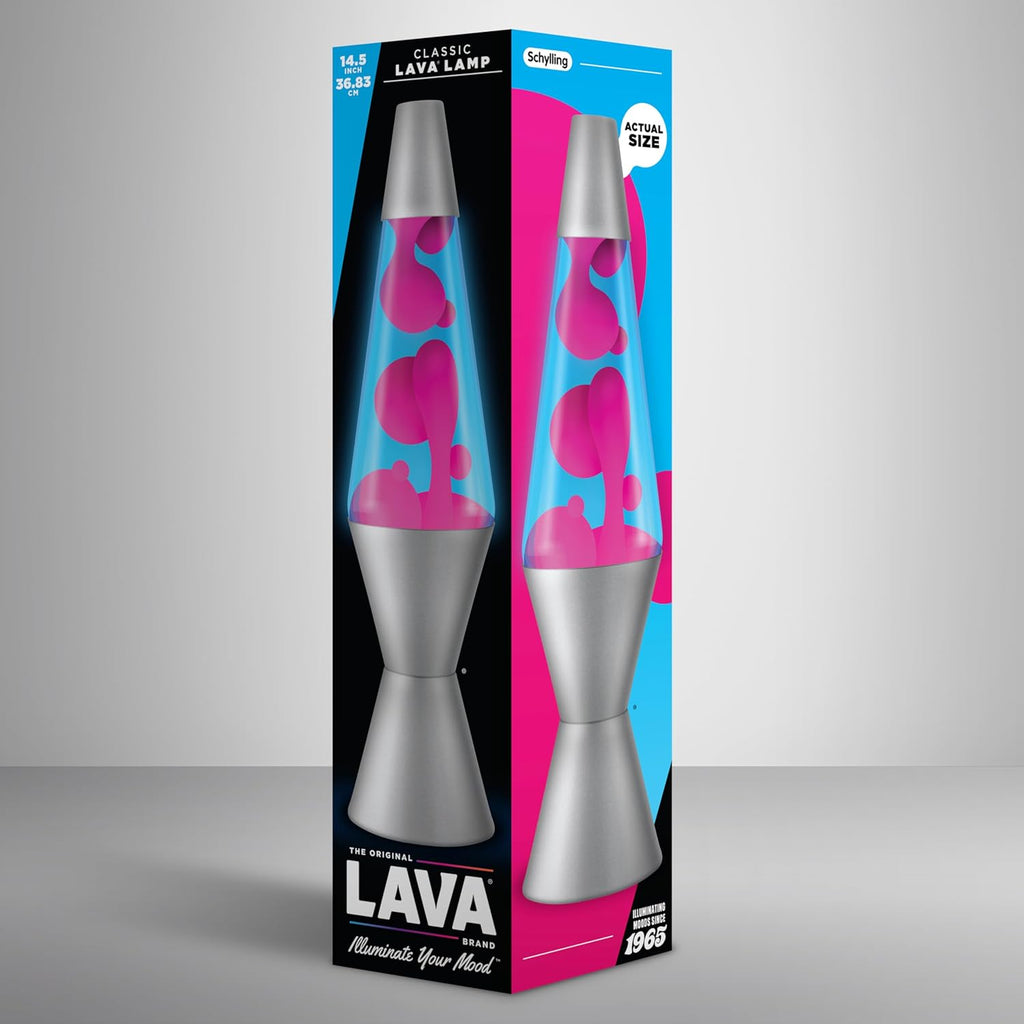 Lamp - 14.5"- The Original Motion Lamp - Pink and Blue Liquid with Silver Base - Item #2102