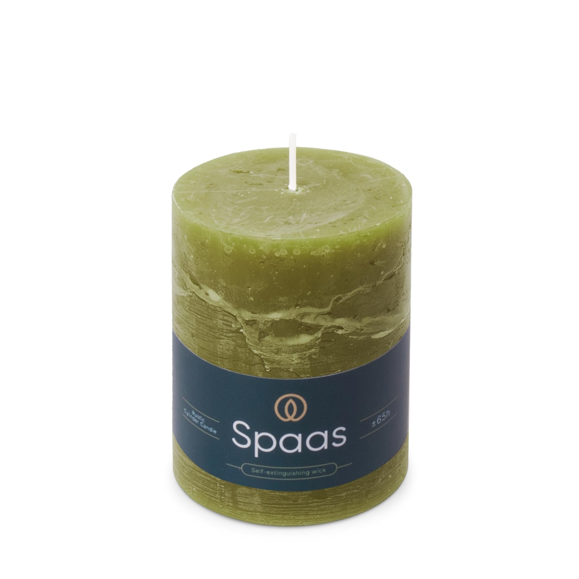 Rustic Pillar Candle 80/110 mm 65h, Olive Green Main image