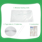 Air Conditioner Window Seal, 400cm/158Inch Portable Universal Kit with Zip, Anti-Mosquito Seal Unit for Mobile Conditioner, Tumble Dryer, #3 4m White, #2 Regular