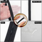 Garment Bags,5PCS Dustproof Garment Covers PEVA Translucent Clothes Covers with Zip Moth Proof Suit Protector Bags Waterproof Dress Covers for Shirts Coats Costumes (60X140CM)