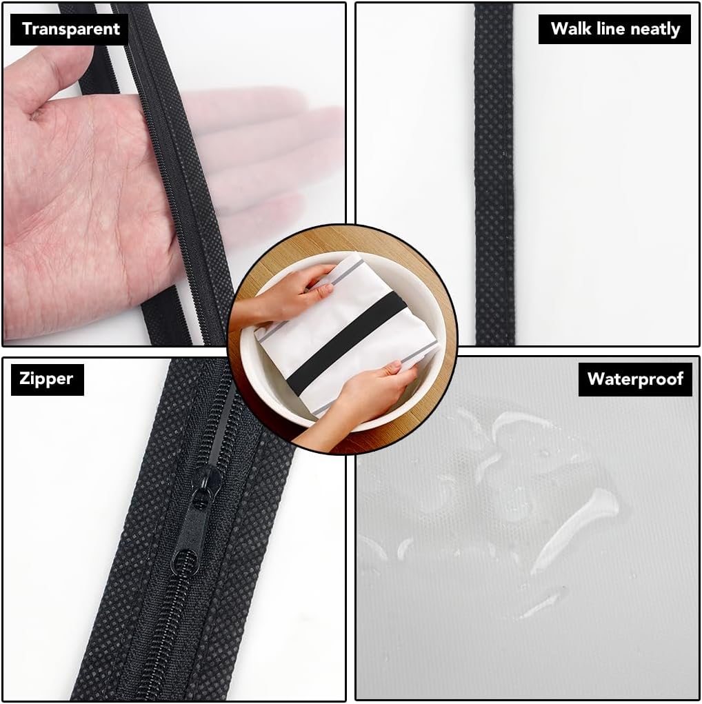 Garment Bags,5PCS Dustproof Garment Covers PEVA Translucent Clothes Covers with Zip Moth Proof Suit Protector Bags Waterproof Dress Covers for Shirts Coats Costumes (60X140CM)