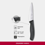Swiss Classic, Carving Knife, Extra Sharp Blade, Straight Edge, 12 cm, Stainless Steel, Black