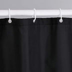 Black shower curtains bathroom Polyester fabric Shower Curtain Mould and Mildew Resistant Solid Black (180 x 220 cm)