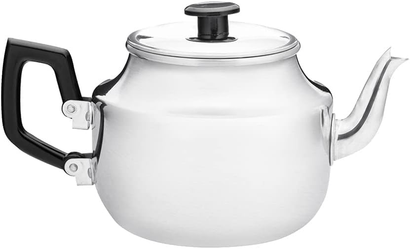 Polished Aluminium Teapot, 6 Cup / 1 Litre Capacity, Gift-Boxed with Drip-Free Spout