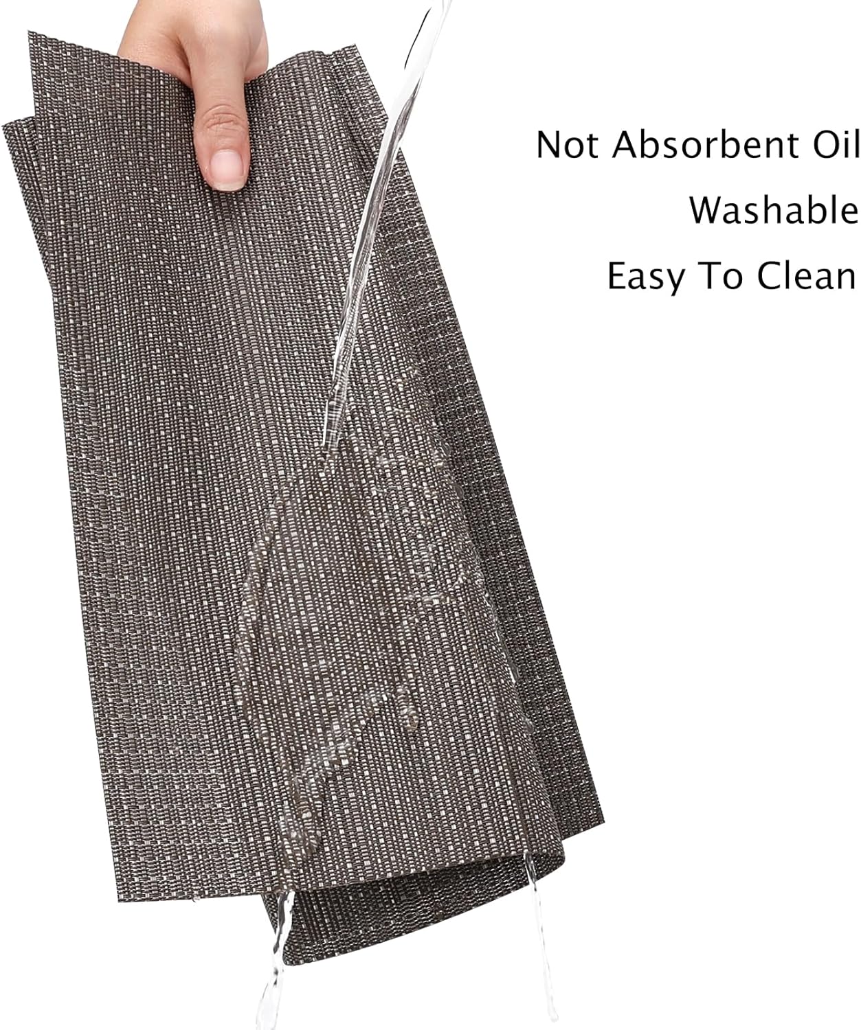 Table Mats Set of 8, Place Mats Table Placemats Washable Non-slip Heat Insulation Woven Vinyl for Kitchen Dinning Restaurant 17"X12" (Dark Gray) Secondary image