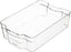 Medium Plastic Food Storage Container, Clear Kitchen Organiser for Fridge or Cupboards, 31 x 20.5 x 9cm