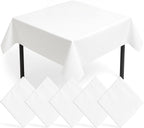 5pk White Paper Table Covers 90x90cm Tablecloths for Parties Cover Disposable - Thick Absorbent Design - Easy Clean Up for Weddings, Craft Activities, Kids’ Meals, Village Halls & Family Events