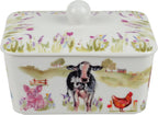The Leonardo Collection Macneil Studios Farmyard Butter Dish | British Designed for Kitchen Use | Large Butter Dish for All Kitchens | Perfect for Daily Butter Storage