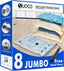 Vacuum Storage Bags 8 Jumbo, Space Saver Bags with Travel Hand Pump, Compression Airtight Sealer Bags for Clothes, Bedding, Pillows, Comforters, Blankets