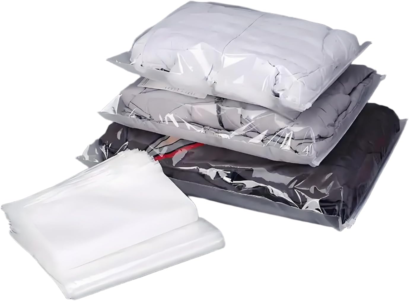 50 Pcs 5 Sizes Zip Lock Bags for Clothes,Maternity Hospital Bag Organiser Pouches,Clear Plastic Reusable Ziplock Bags for Clothes,Travel,Luggage,Shoes,Cosmetics,Frosted and Transparent,No Holes