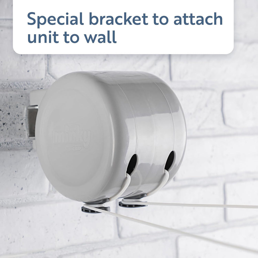 Retractable Duo Reel Washing Line, Grey, 2x15m, packaging may vary