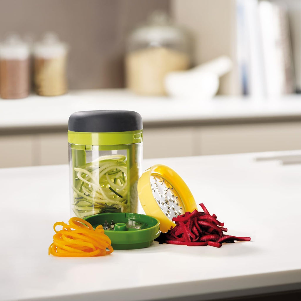 Spiro Hand Held Vegetable Slicer Spiralizer, Spaghetti Zoodle Zucchini Noodle Food Maker Spiraliser- Green, 24