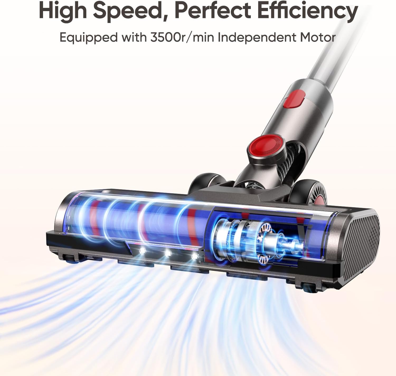 Brush Head Replacement Compatible with Dyson V7 / V8 / V10 / V11 / V15, Flexible 180° Swivel Dyson Parts with 4 Led Headlamps and 2 Replacement Rollers