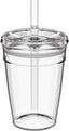 Cold Cup - Clear Plastic, Reusable Ice Coffee Cup with Lid and Straw - Medium 12oz (340ml)