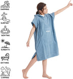Kids Changing Towel Robe,Hooded Poncho Bath Robe Surf Absorbent Swimming Bathrobe for Beach,Bathing,Surfing,Indoor & Outdoor Activities Blue
