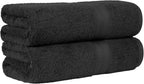 Fade Resistant Towel Set, 2 Bath - Black by Amazon Basics