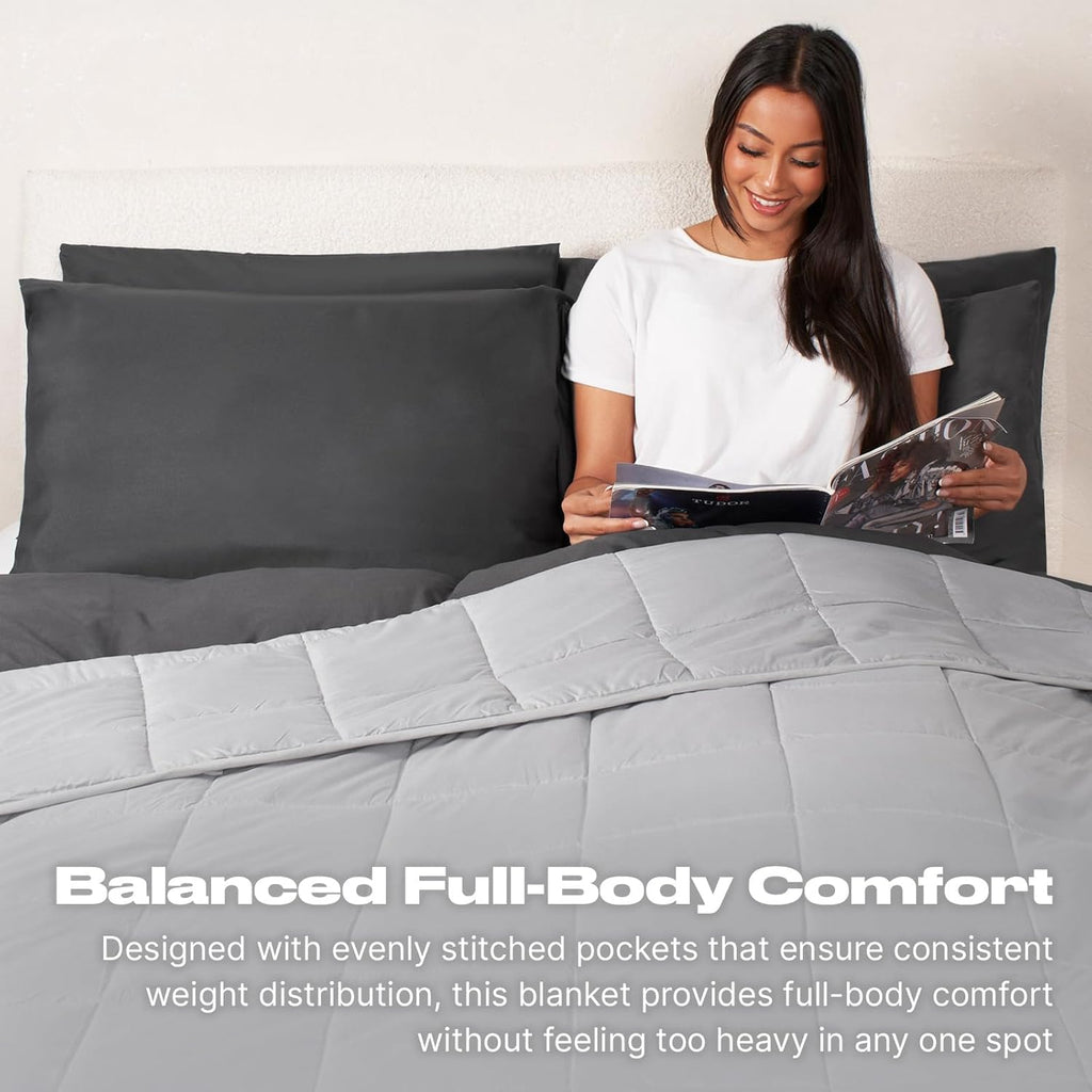 Weighted Blanket 6kg for Adults Therapy Anxiety Autism Insomnia Stress Relief, Single/Double - Silver Grey - 125 x 180cm - (Disclaimer Only suitable for age 3+ years)