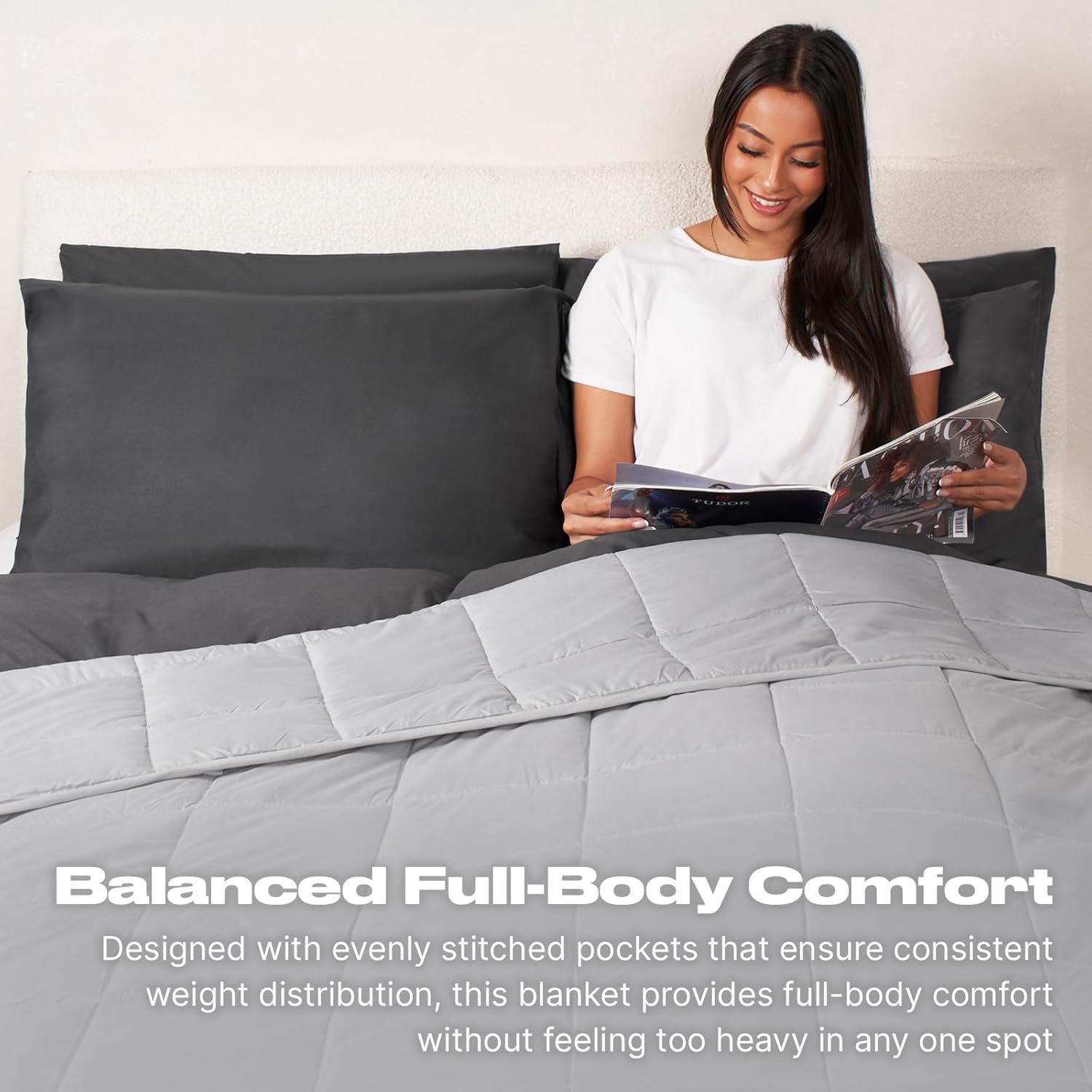 Weighted Blanket 6kg for Adults Therapy Anxiety Autism Insomnia Stress Relief, Single/Double - Silver Grey - 125 x 180cm - (Disclaimer Only suitable for age 3+ years)