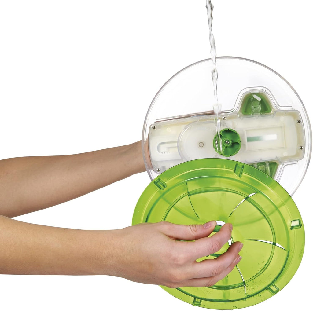 E940013 Swift Dry Salad Spinner, Large, Plastic, Green, Unique AquaVent™/One-Handed Fast Pump Action/Quick Brake/Non-Slip Base/Easy Cleaning