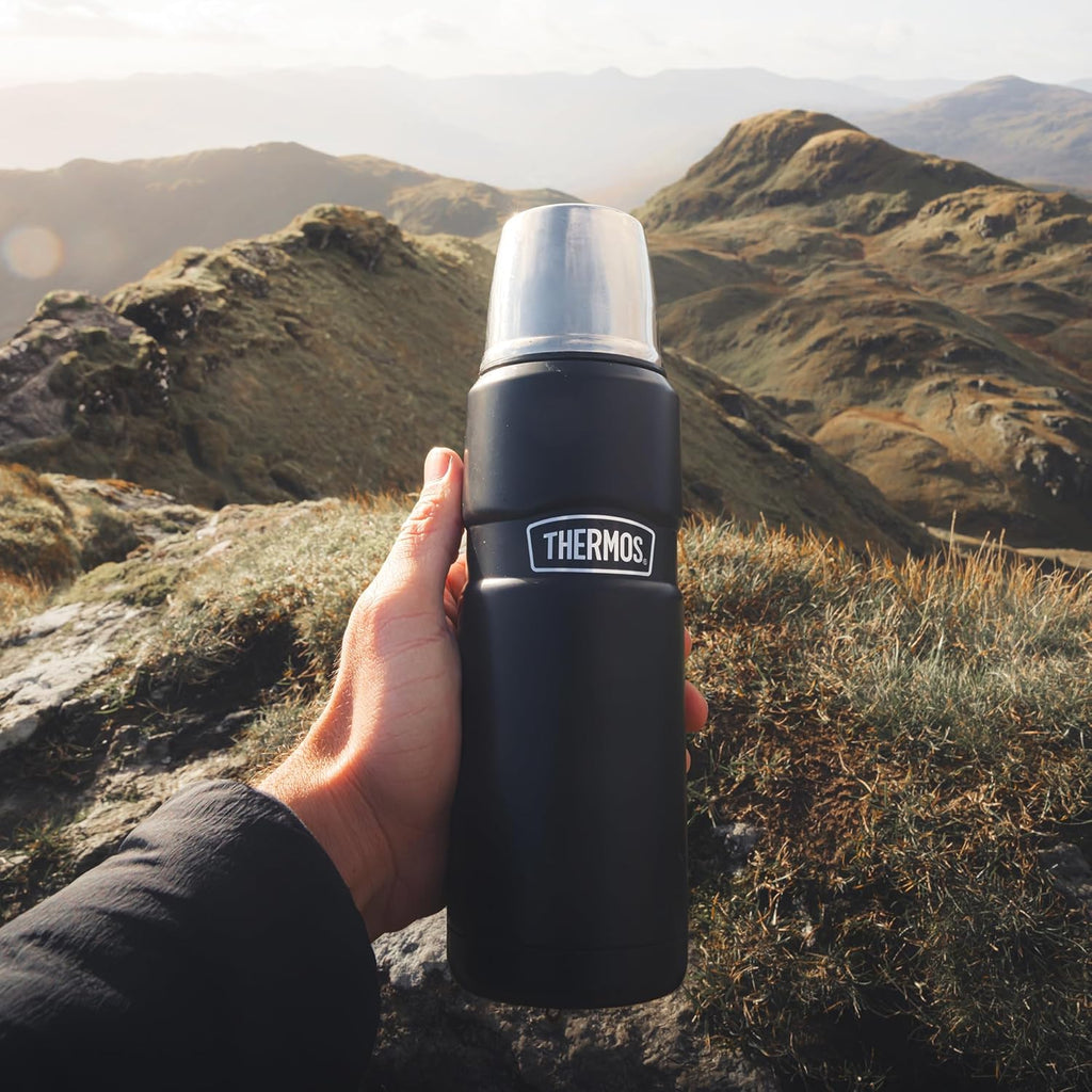 Thermos Stainless King 470ml Multi- Purpose Thermos Flask - Original-Style Flask can be used as Travel Mug or Insulated Water Bottle for Daily Commute & Weekend Adventures – Copper