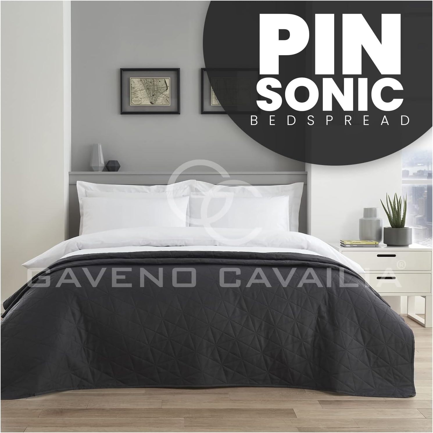 Pinsonic Quilted Bedspread Comforter, Lightweight Quilt Coverlets Large Sofa Bed Cover, Charcoal, 150X200