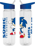 Sonic the Hedgehog 700ml Water Bottle – “Gotta Go Fast” Design | Official Kids Water Bottle for Boys & Girls | Durable Plastic, Ideal for School & Sports