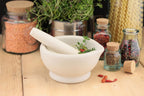 apollo THE HOUSEWARES BRAND Pestle and Mortar, Ceramic Spice and Herb Grinder, Great Gift Idea, Size: 12.5x12x7cm, White