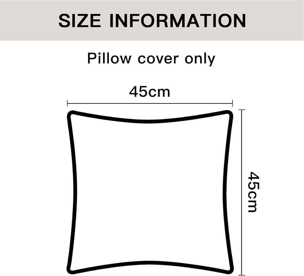 Sungeek Set of 2 Soft Chenille Cushion Covers 45x45cm Square Decorative Throw Pillow Covers with Stitched Edge Solid Dyed Pillow Cases Covers for Home Decor Couch Sofa Bed Living Room, Navy Blue