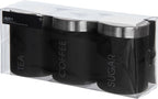Housewares Liberty Tea, Coffee and Sugar Canisters - Set of 3, Black