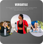 Water Bottle 1L, Sports Water Bottle with Time Markings, BPA-Free, Leak-Proof Drinks Bottle, Perfect for Running, Cycling, Gym, Yoga, Camping and Outdoor Activities, Grey