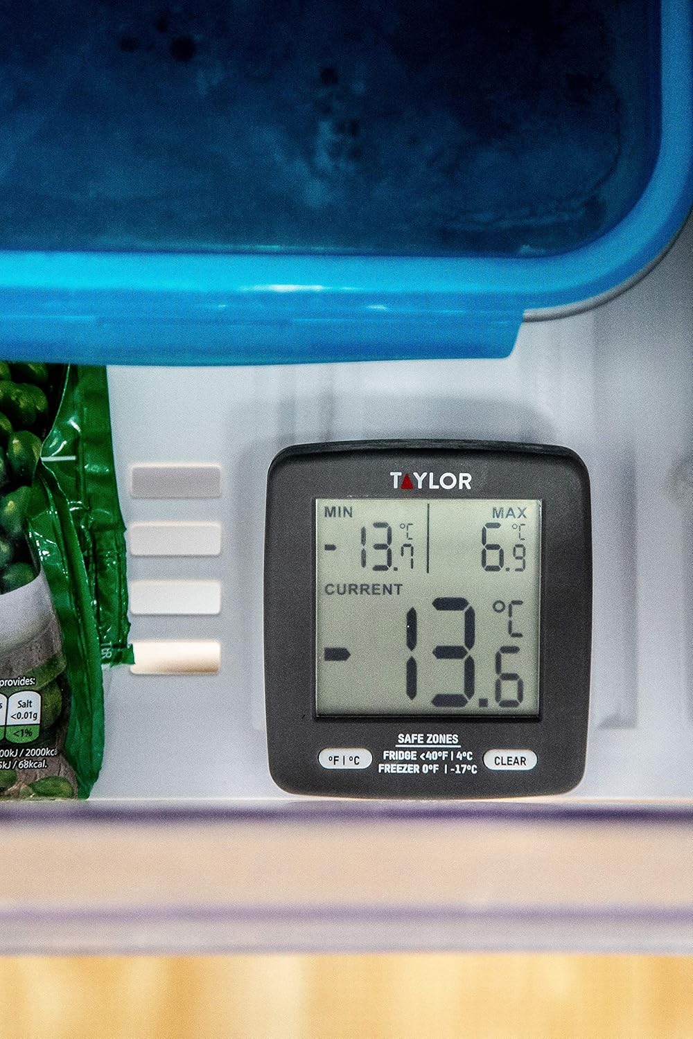 Pro Freezer Thermometer, Energy Saving, Current-Min-Max Temperature Display, -4°F to -140°F Range, Black