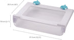 FridgeStore - Space Saving Under-shelf Storage Drawer Organiser, BPA free, Transparant/Turquoise, 31.3 cm