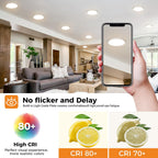 4Pack Bathroom Light, 3000K/4000K/6500K 3 Color Temperature, Waterproof IP44, Small, Round, Modern, 15W 1500LM Flush Ceiling Light for Bathroom, Kitchen, Bedroom, Hallway and More,Ø18CM